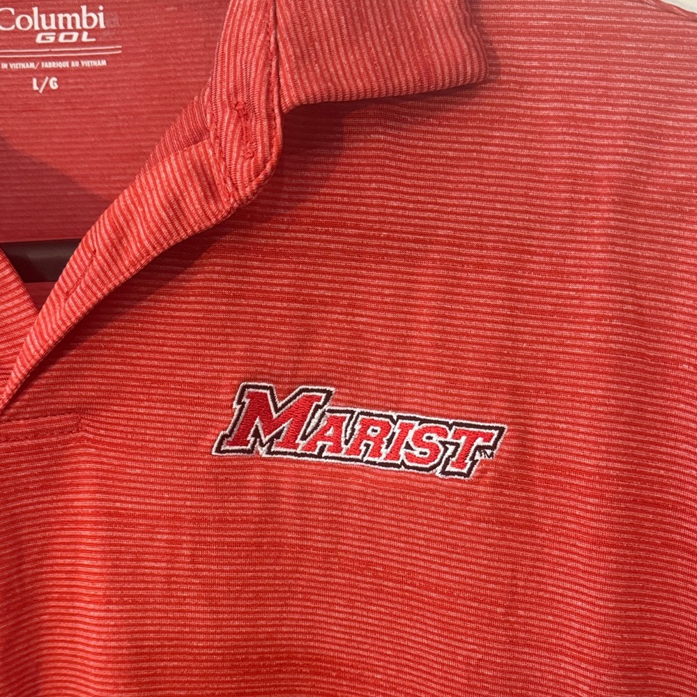 Marist Columbia Men's Polo Shirt University Red Color Collared Omni Wick Large